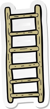 sticker of a cartoon ladder vector