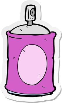 sticker of a cartoon spray can vector