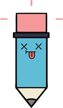 cute cartoon pencil vector