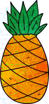 quirky hand drawn cartoon pineapple vector