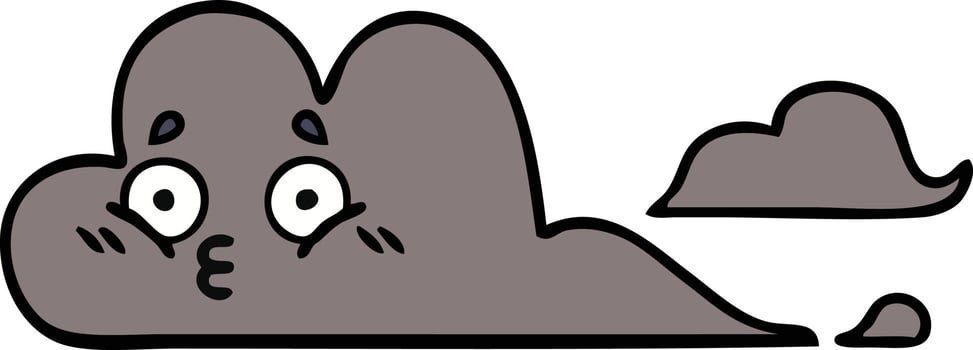 cute cartoon storm cloud vector