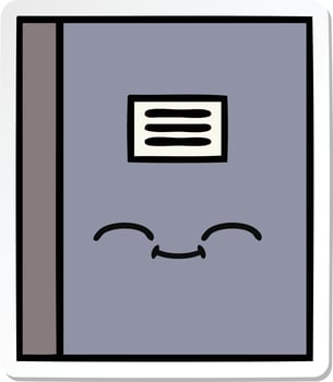 sticker of a cute cartoon notebook vector