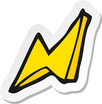 sticker of a cartoon lightning bolt doodle vector