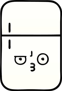 gradient shaded cartoon fridge freezer vector