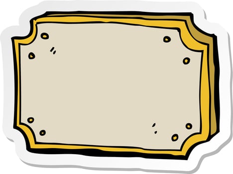 sticker of a cartoon old sign vector