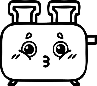 line drawing cartoon of a toaster vector