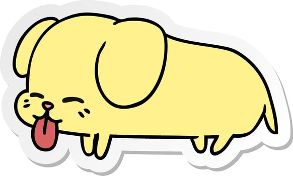 sticker cartoon of cute kawaii dog vector