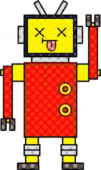 comic book style cartoon robot vector