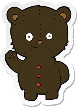 sticker of a cartoon black bear cub vector