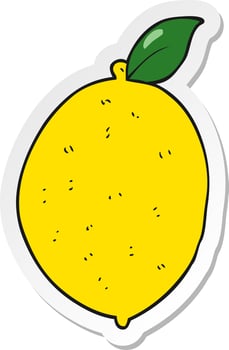 sticker of a cartoon lemon vector