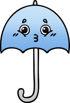 gradient shaded cartoon umbrella vector