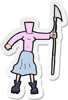 sticker of a cartoon female body vector