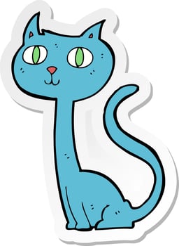 sticker of a cartoon cat vector