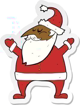 sticker of a cartoon santa claus vector
