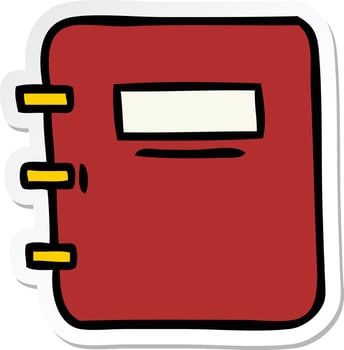sticker of a cute cartoon journal book vector