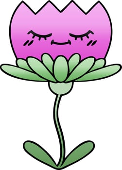 gradient shaded cartoon flower vector