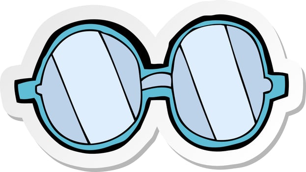 sticker of a cartoon glasses vector