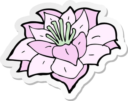sticker of a cartoon flower vector