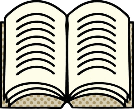 comic book style cartoon open book vector