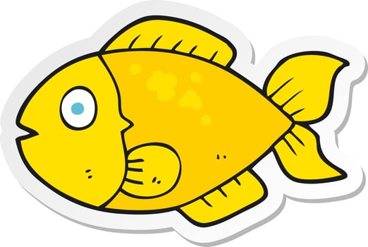 sticker of a cartoon fish vector