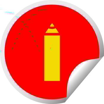 circular peeling sticker cartoon blue pencil vector