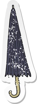 retro distressed sticker of a cartoon umbrella vector