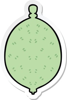 sticker of a quirky hand drawn cartoon lemon vector