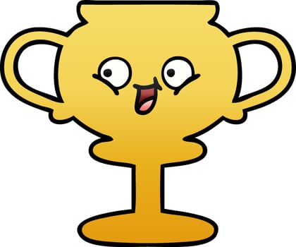 gradient shaded cartoon trophy vector