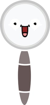 flat color retro cartoon magnifying glass vector