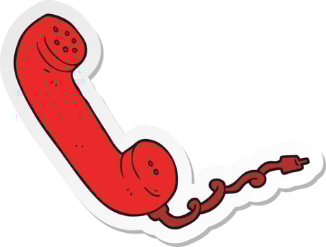 sticker of a cartoon telephone receiver vector