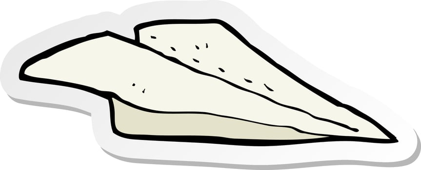 sticker of a cartoon paper airplane vector