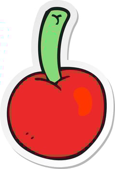 sticker of a cartoon cherry vector