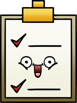 gradient shaded cartoon check list vector