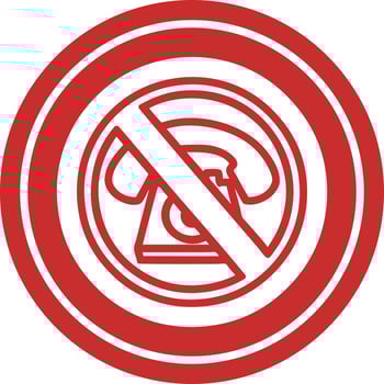 no cold calling circular icon vector