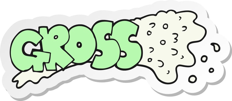 sticker of a gross cartoon vector
