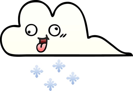 gradient shaded cartoon snow cloud vector