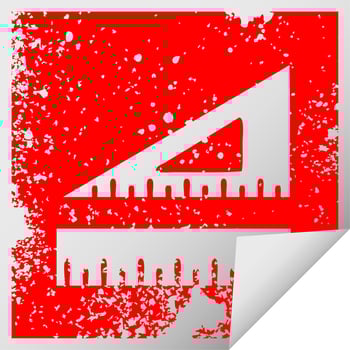 distressed square peeling sticker symbol maths set vector