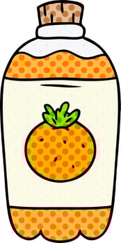 cartoon doodle of orange pop vector