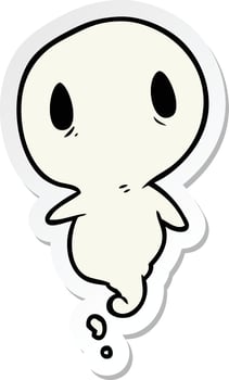 sticker of a cartoon ghost vector