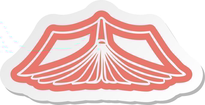 cartoon sticker of an open book vector