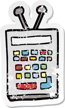 distressed sticker of a cartoon scientific instrument vector