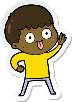 sticker of a cartoon man staring vector
