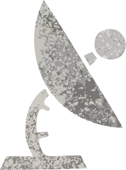 retro illustration style cartoon satelite dish vector