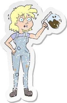 retro distressed sticker of a too much coffee cartoon vector