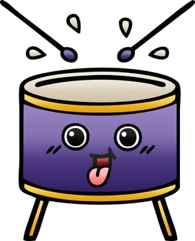 gradient shaded cartoon drum vector
