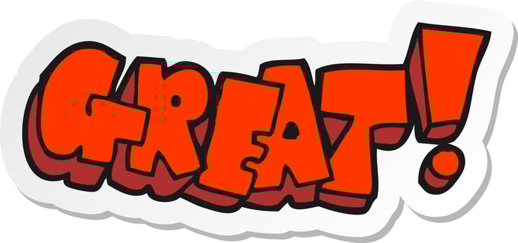 sticker of a cartoon Great symbol vector