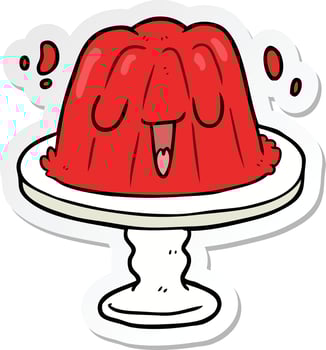 sticker of a cartoon jelly vector