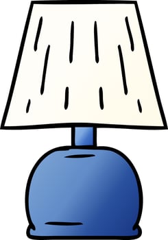 gradient cartoon doodle of a bed side lamp vector