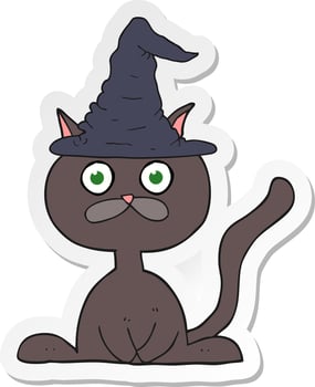 sticker of a cartoon halloween cat vector