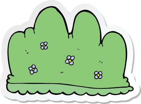 sticker of a cartoon hedge vector
